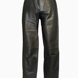 Vintage Dolce & Gabbana Black Leather Pants | EU 28